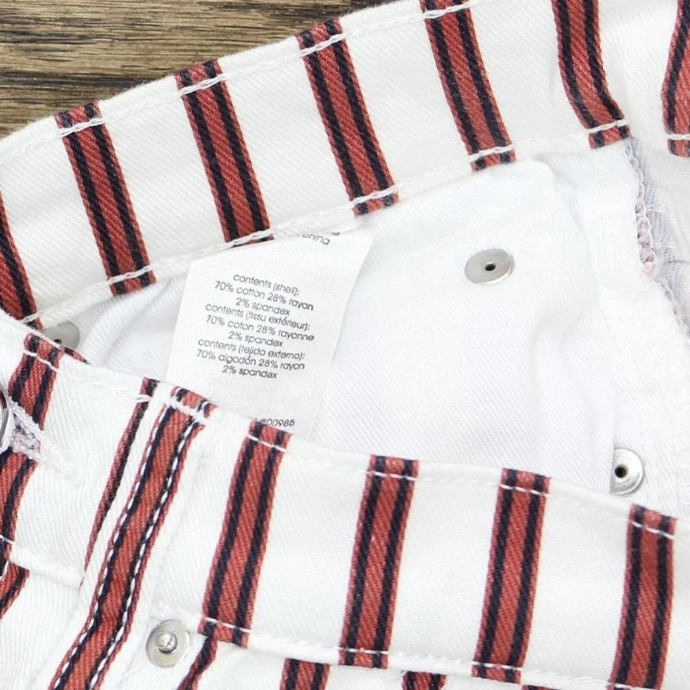 NWT WeWoreWhat Women's Stiletto Stripe High Waist Skinny Jeans 25 Ivory Rocker - Picture 5 of 7